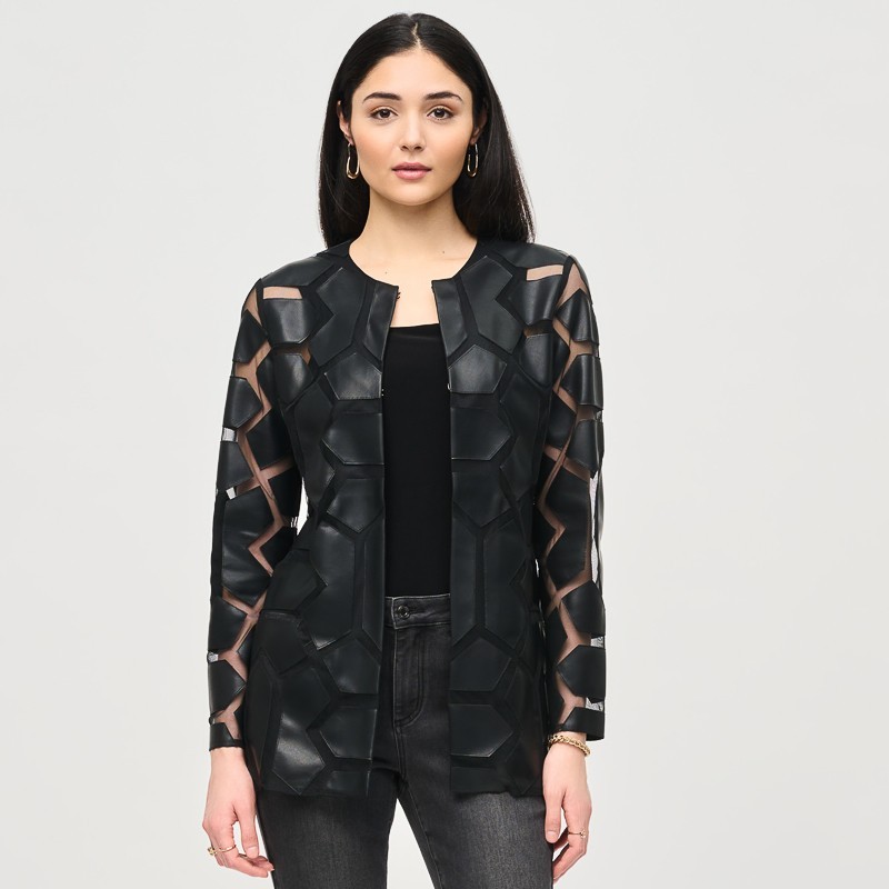 LASER-CUT JACKE VANILLA-BLACK von JOSEPH RIBKOFF