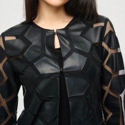 LASER-CUT JACKE VANILLA-BLACK von JOSEPH RIBKOFF