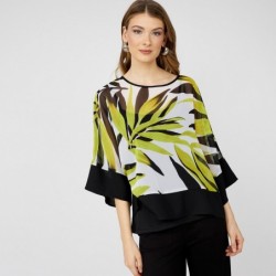 CHIFFON-BLUSE MIT TOP von FRANK LYMAN