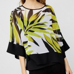 CHIFFON-BLUSE MIT TOP von FRANK LYMAN