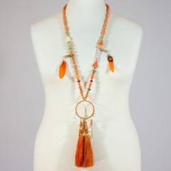 PERLEN-KETTE M.FEDER ELFENBEIN von ACCESSORY-ZONE