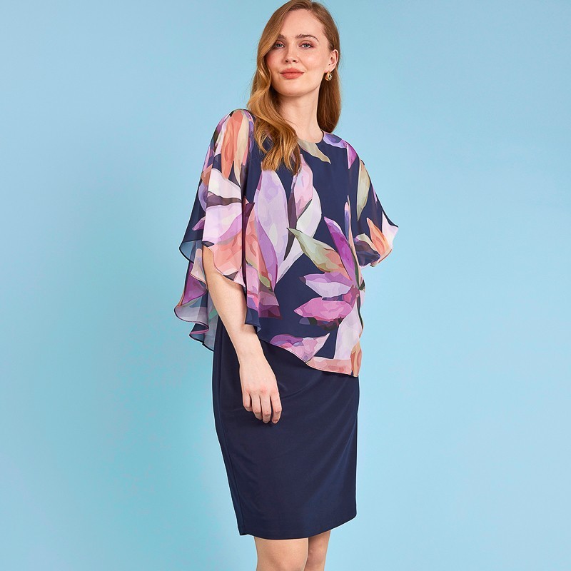 KLEID M.ÜBERWURF BLUMEN von TIA - LONDON