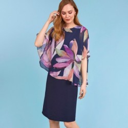 KLEID M.ÜBERWURF BLUMEN von TIA - LONDON