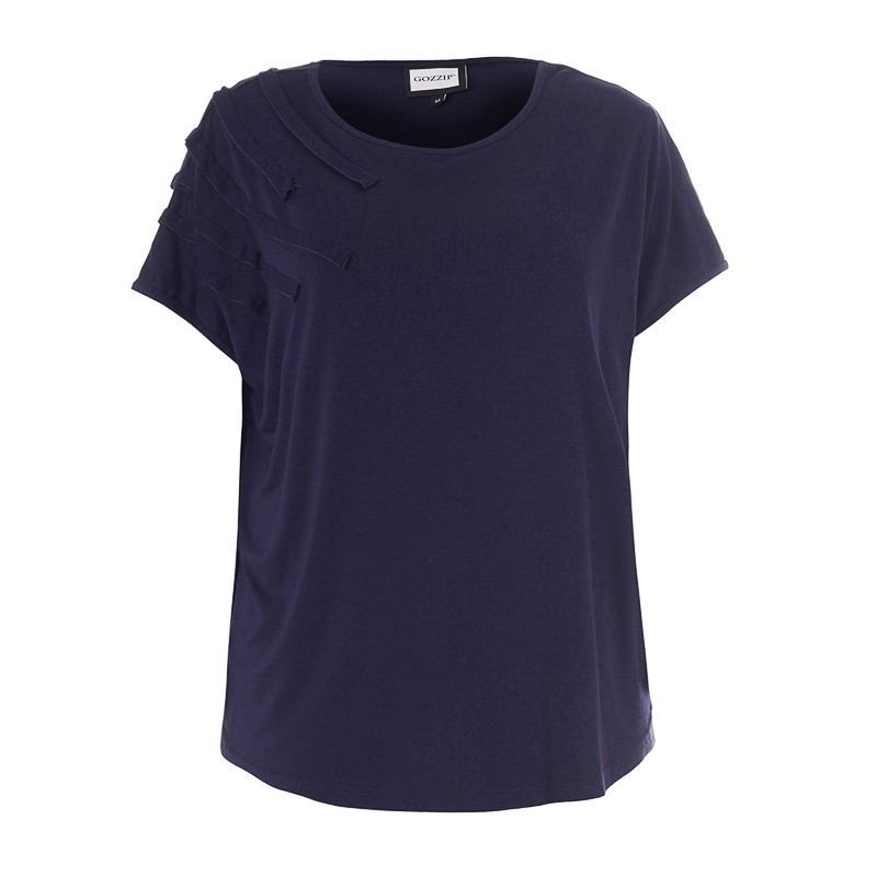 GITTE SHIRT M.EFFEKT BLACK von GOZZIP