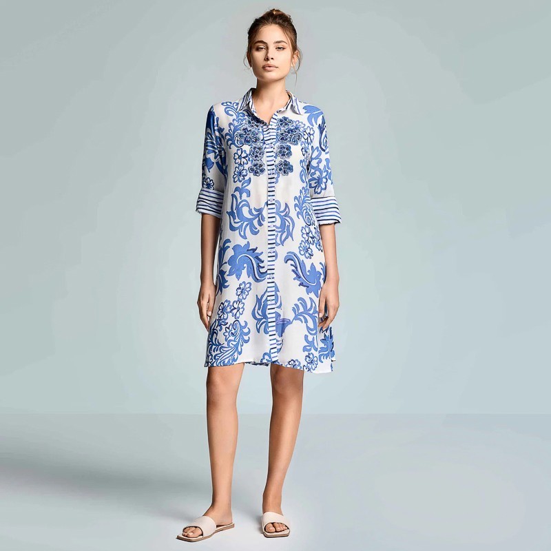 ROMINA BLUSE BLAUDRUCK von DAVID-ICONIQUE