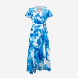 KLEID MIT PUNKTEN BLUE-VANILLA von JOSEPH RIBKOFF