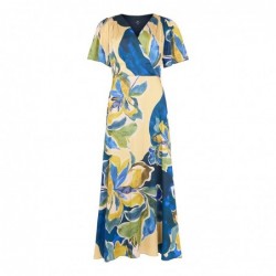 V-KLEID LANG DRUCK von TIA - LONDON