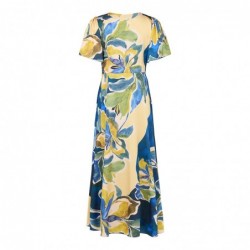 V-KLEID LANG DRUCK von TIA - LONDON